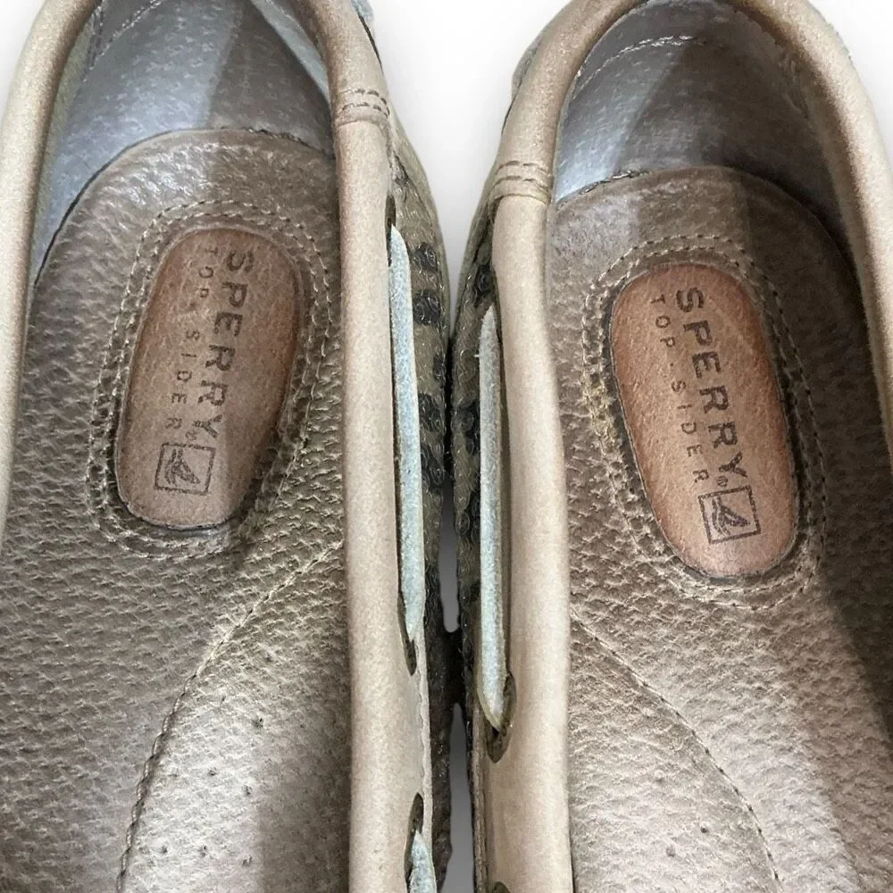 Sperry 1172 Topsider Top-Sider Angelfish Leopard Print Sequin Slip On Boat Shoes - Picture 8 of 10